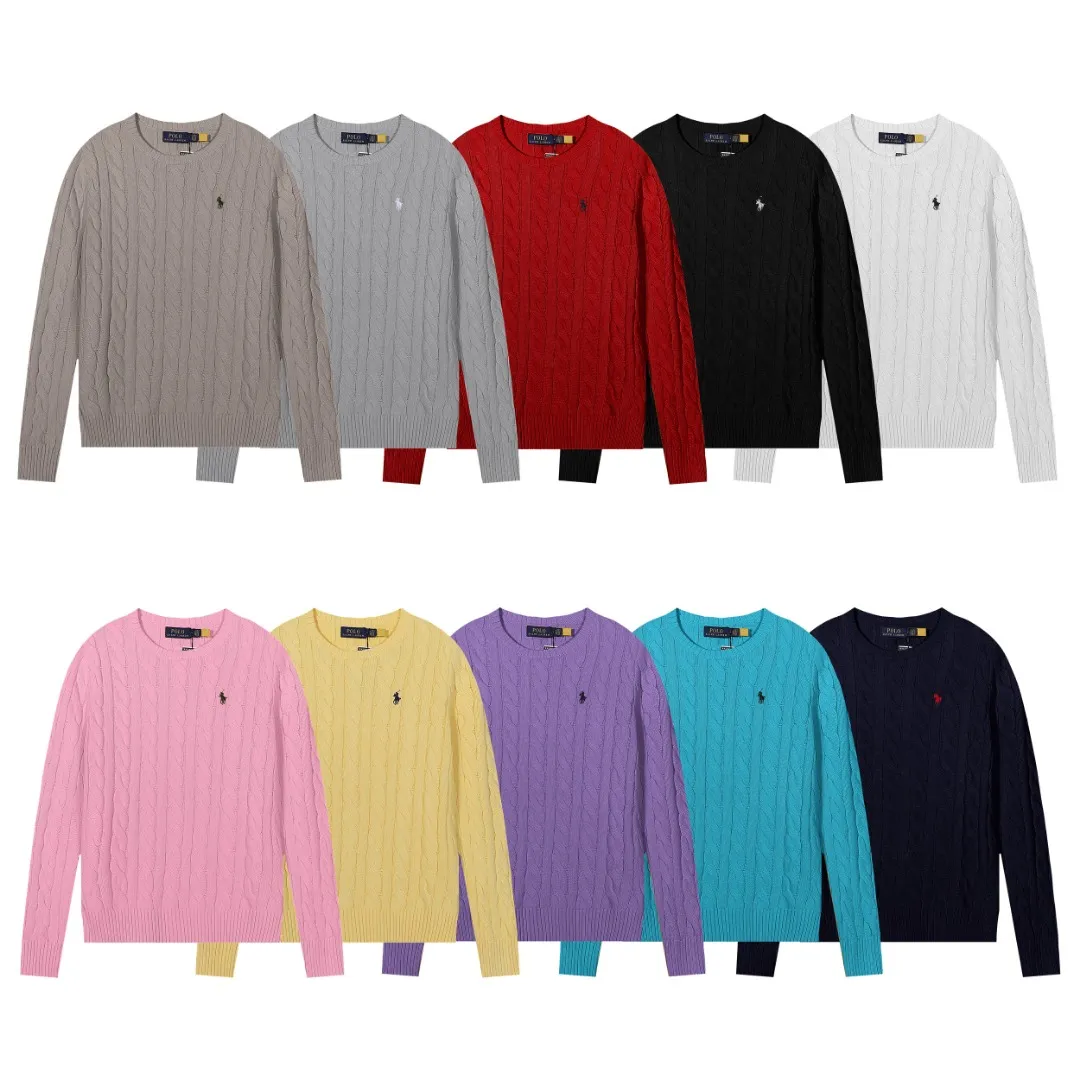 P230 The highest quality in the market, you can scan the code. Import and export version Lauren Ralph Lauren new round neck embroidered sweater (in stock👀) 100% pure cotton yarn wool shrunk to ensure no pilling and no deformation Size: XS S M L Color: black white navy gray yellow yellow khaki blue purple red pink